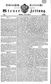 Wiener Zeitung 18380409 Seite: 1