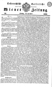 Wiener Zeitung 18380417 Seite: 1