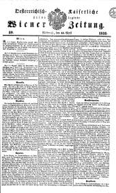 Wiener Zeitung 18380418 Seite: 1