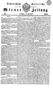 Wiener Zeitung 18380421 Seite: 1