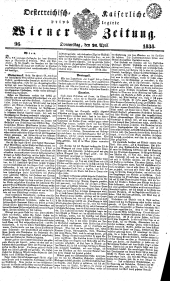 Wiener Zeitung 18380426 Seite: 1
