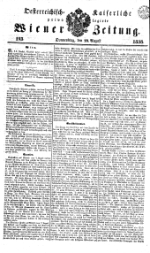 Wiener Zeitung 18380823 Seite: 1