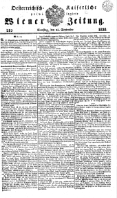 Wiener Zeitung 18380915 Seite: 1