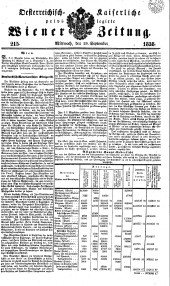 Wiener Zeitung 18380919 Seite: 1