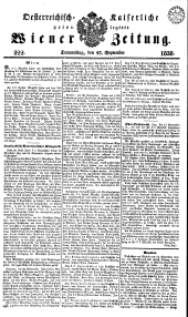 Wiener Zeitung 18380927 Seite: 1