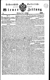 Wiener Zeitung 18390107 Seite: 1