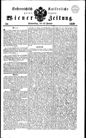 Wiener Zeitung 18390117 Seite: 1