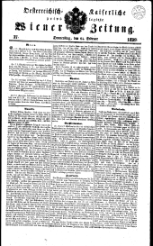 Wiener Zeitung 18390214 Seite: 1
