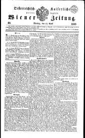 Wiener Zeitung 18390415 Seite: 1