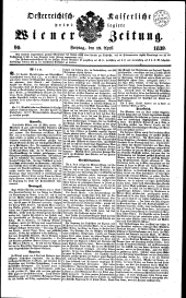 Wiener Zeitung 18390419 Seite: 1