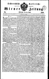 Wiener Zeitung 18390424 Seite: 1