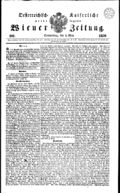 Wiener Zeitung 18390502 Seite: 1