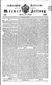 Wiener Zeitung 18390805 Seite: 1