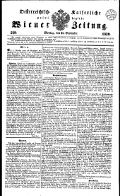 Wiener Zeitung 18390923 Seite: 1