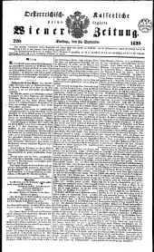 Wiener Zeitung 18390924 Seite: 1