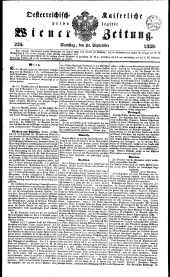 Wiener Zeitung 18390928 Seite: 1