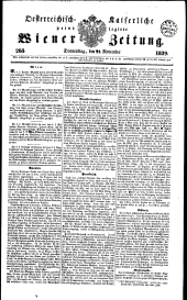 Wiener Zeitung 18391121 Seite: 1