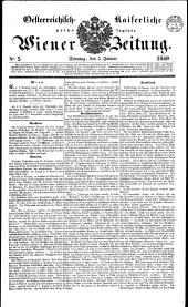 Wiener Zeitung 18400105 Seite: 1