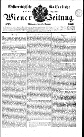 Wiener Zeitung 18400115 Seite: 1