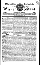 Wiener Zeitung 18400213 Seite: 1