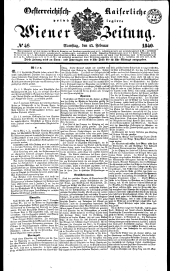 Wiener Zeitung 18400215 Seite: 1