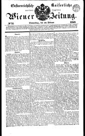 Wiener Zeitung 18400220 Seite: 1