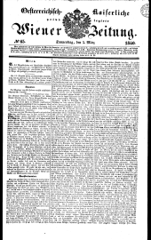 Wiener Zeitung 18400305 Seite: 1