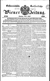 Wiener Zeitung 18400405 Seite: 1