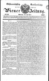 Wiener Zeitung 18400422 Seite: 1