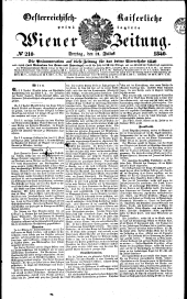 Wiener Zeitung 18400731 Seite: 1