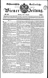 Wiener Zeitung 18400807 Seite: 1