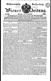 Wiener Zeitung 18400909 Seite: 1