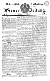 Wiener Zeitung 18410105 Seite: 1