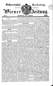 Wiener Zeitung 18410107 Seite: 1