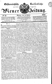 Wiener Zeitung 18410111 Seite: 1