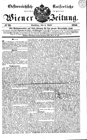 Wiener Zeitung 18410403 Seite: 1