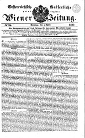 Wiener Zeitung 18410404 Seite: 1