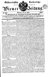 Wiener Zeitung 18410414 Seite: 1