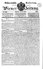 Wiener Zeitung 18410421 Seite: 1