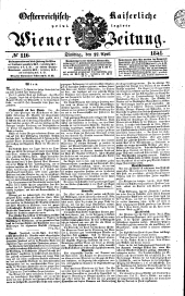 Wiener Zeitung 18410427 Seite: 1