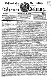 Wiener Zeitung 18410811 Seite: 1