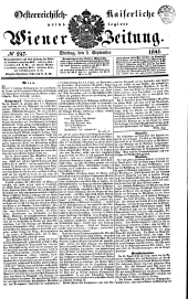 Wiener Zeitung 18410907 Seite: 1