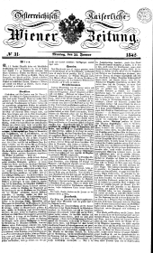 Wiener Zeitung 18420131 Seite: 1