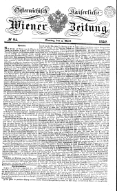 Wiener Zeitung 18420405 Seite: 1