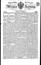 Wiener Zeitung 18430214 Seite: 1