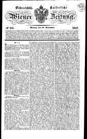 Wiener Zeitung 18430911 Seite: 1