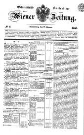 Wiener Zeitung 18450109 Seite: 1