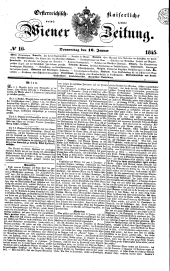 Wiener Zeitung 18450116 Seite: 1