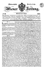 Wiener Zeitung 18450409 Seite: 1