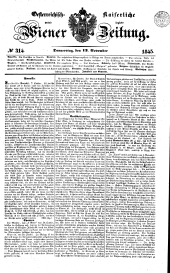 Wiener Zeitung 18451113 Seite: 1